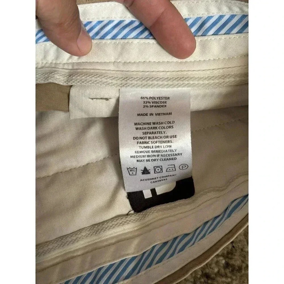 FOOTJOY Mens Pants Adult 36x32 Beige Performance Golf Chino Straight Leg - Picture 4 of 7